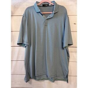 RLX Men's Performance Polo Size‎ 2XL Green White Blue Stripes